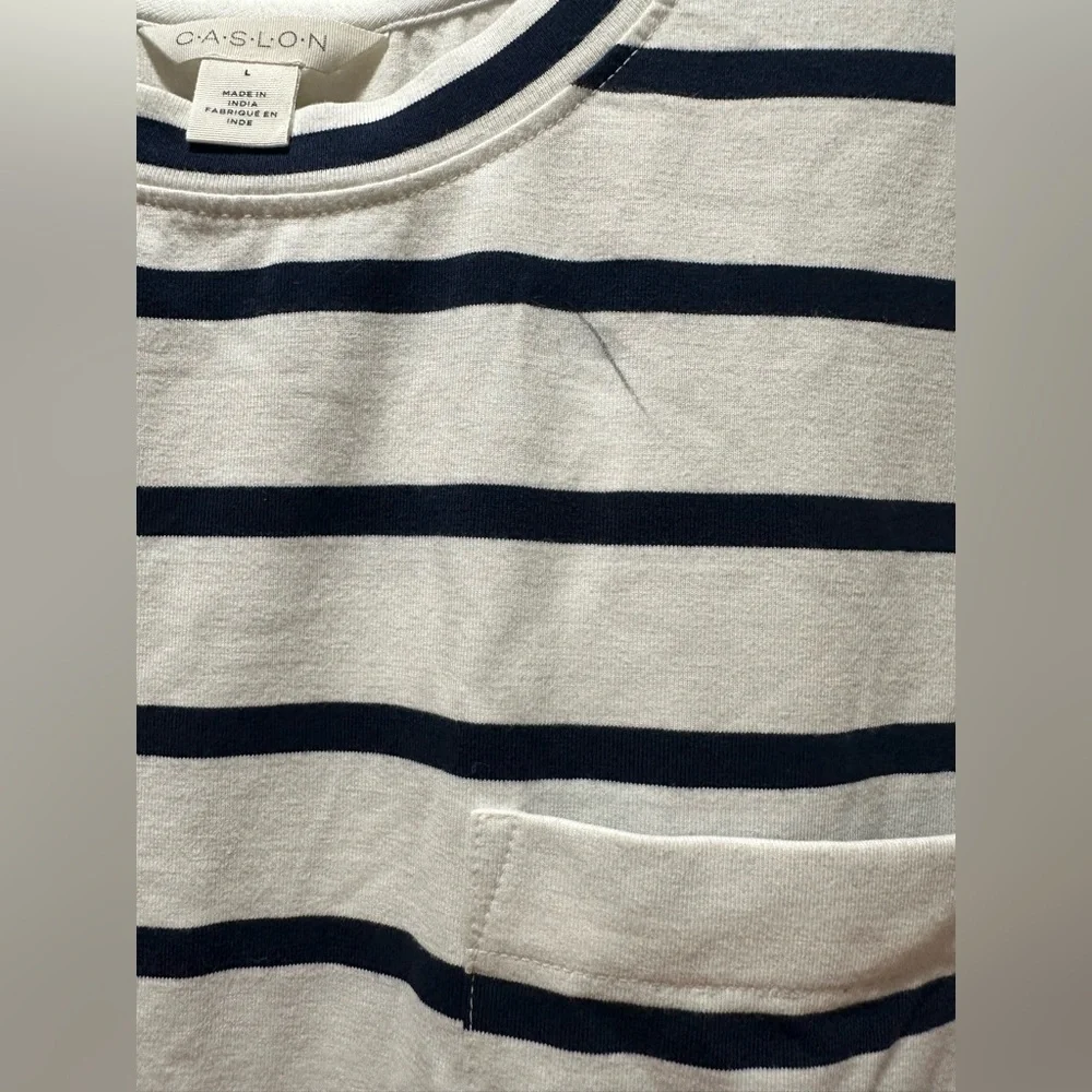 Caslon Navy and White Striped Dress
